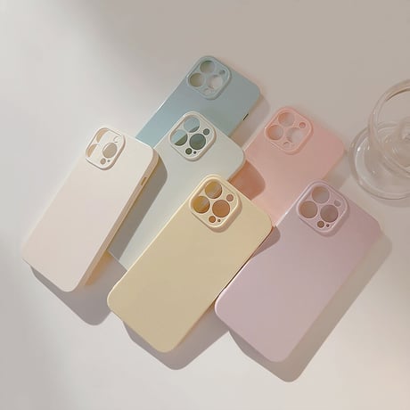くすみカラー iPhone14/15ケース 韓国風淡色 アイフォン13/12/11カバー 上品で大人っぽい シンプル 全面保護 [M2912]