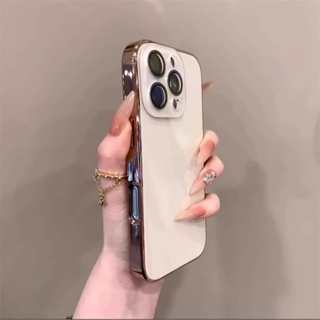 強力ガラス iPhone16/16proケース カメラ全面保護 iPhone15pro/14Promax/13カバー 涼しい感じ 艶感 耐久性丈夫 [M5361]