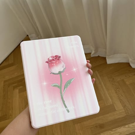 バラ柄 iPad9/8世代ケース アイパッドiPad mini第6世代カバー 10.5/10.2/9.7インチ  卓上スタンド  360度回転可 耐衝撃 折り曲げ防止[M2427]
