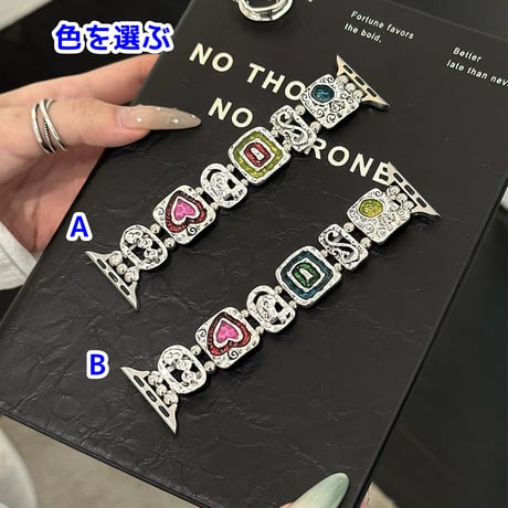 オシャレ AppleWatch10バンド メタル シック AppleWatch Ultra2/1/SE/Series9/8/7/6/5/4/3/2/1 高級感[M5545]