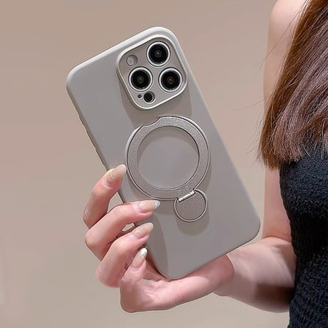 リング付 iPhone16/16Proケース Magsase対応 シリコン iPhone15/14Pro/13ケース 多機能 指紋防止 丈夫  [M4592]