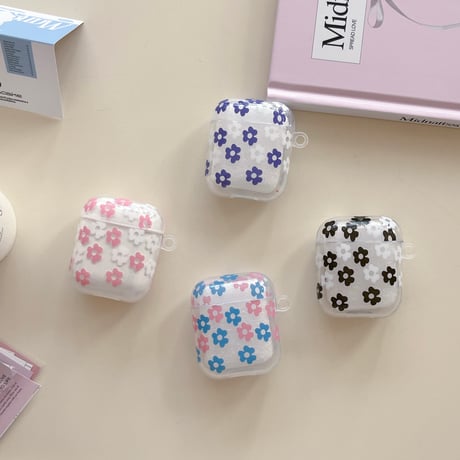 春向け Airpods第四世代ケース 花柄 キーチェーン付 AirpodsPro2ケース airpods3カバー 大人可愛い ギフトにおすすめ [M5187]