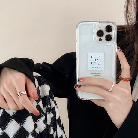 FACE ID iphone14/14promaxケース  高透明艶あり  iphone13/12/11/XRカバー  高品質  面白い シンプル風 ギフトにおすすめ [M2244]
