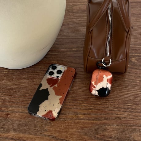 ぼかし Airpods 4ケース レトロファッション AirpodsPro2/Pro1 Airpods3/2カバー ストラップとリング付き 大人可愛い [M4830]