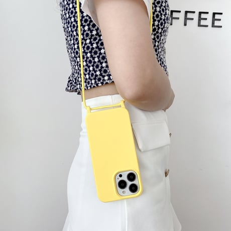 肩掛けストラップ付 iphone14pro/14Plusケース シンプル シリコンアイフォン13mini/12カバー 頑丈 お揃い 男女向け[M2135]