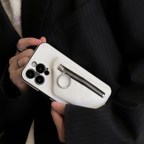 小銭入れ付き iPhone14pro/14ケース リング付き  アイフォン13/12/11カバー シンプル  レザー製 全面保護 人気 シック 便利[M3252]