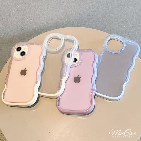 スタンド付波紋枠 iPhone13/14ケース 指紋防止マットクリア アイフォン12pro/11カバー シンプル 黄ばまない 頑丈 男女向け[M2987]