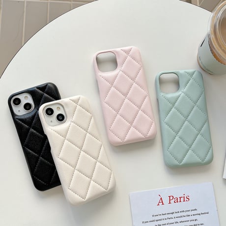 セレブ愛用 革製 iphone14pro/14plusケース 菱形 アイフォン13/12/11カバー 高級感  ファッション おしゃれ ガールズに人気[M2351]