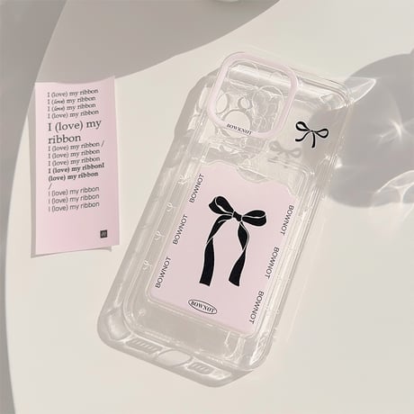カード収納 iPhoneケース リボン柄 アイフォン15pro/14promax/13/12/SEカバー 便利 持ち運びやすい [M4470]
