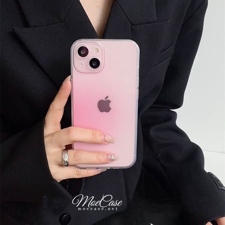 ピンク iphone14/15proケース 人気 グラデーション アイフォン12pro/13ケース  かわいい Happy day 軽量 シック[M3137]
