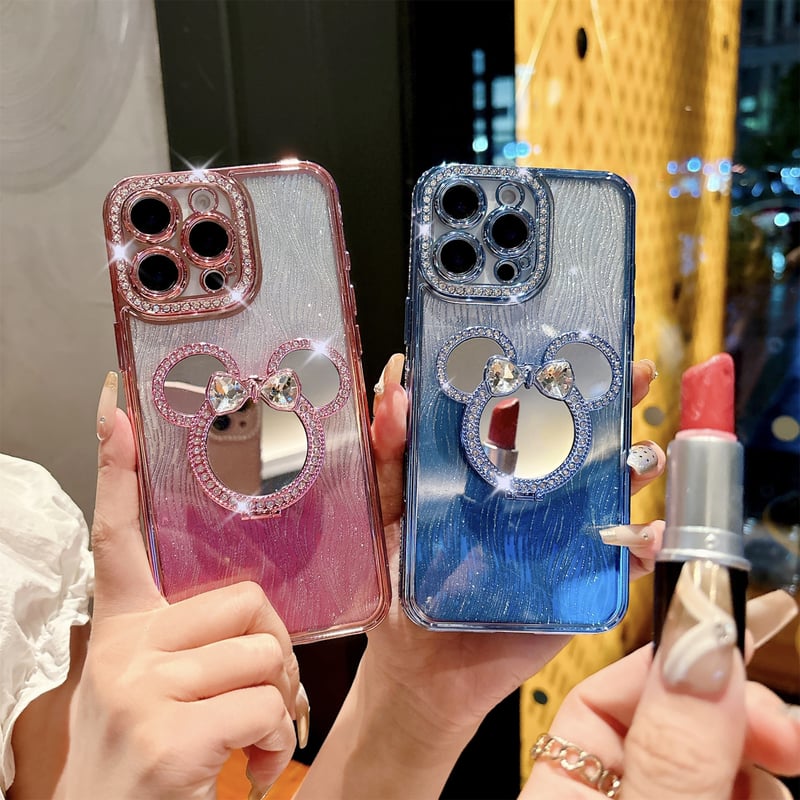 ミラー iphone17pro/17Airケース ジュエリー スタンド付 iPhone16pr