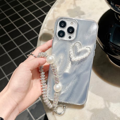 キラキラ iPhone15/16proケース パープストラップ付 アイフォン14プロ/13/12カバー 綺麗 女子力アップ [M4567]