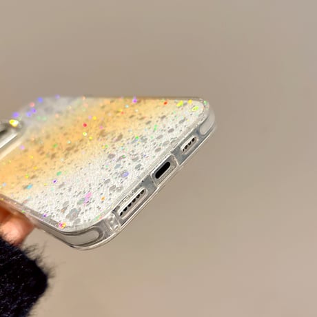 春におすすめ iPhone16pro/16ケース キラキララメ ジュエリー iPhone15Pro/13/14カバー グラデーションカラー 可愛い [M5091]