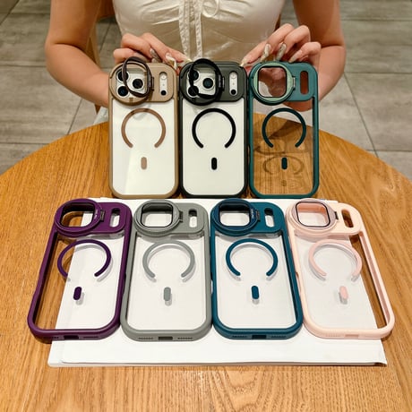 カメラ保護ケース付 iPhone17Pro/16ProMaxケース スタンド機能 Magsafe対応 アイフォン15/14promax/13ケース 黄ばまない 滑り止め加工[M4588]