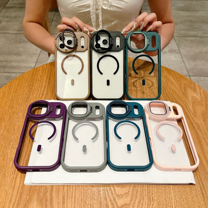 カメラ保護ケース付 iPhone17Pro/16ProMaxケース スタンド機能 Magsaf