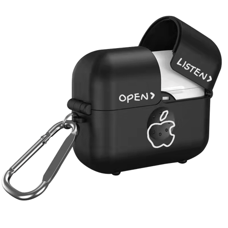 ボタン押すと開ける airpods保護ケース 面白い airpods3/proカバー  フックき  可愛い ギフトにおすすめ お揃い [M2097]