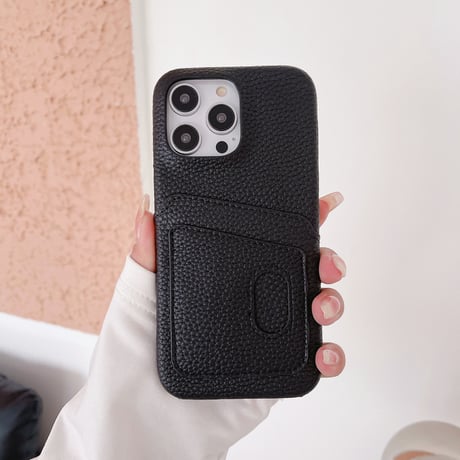 ICカード入れ2個 iPhone14/15proケース レザー高級感アイフォン13/12proカバー 男女向け 高品質 ギフトにおすすめ[M2901]
