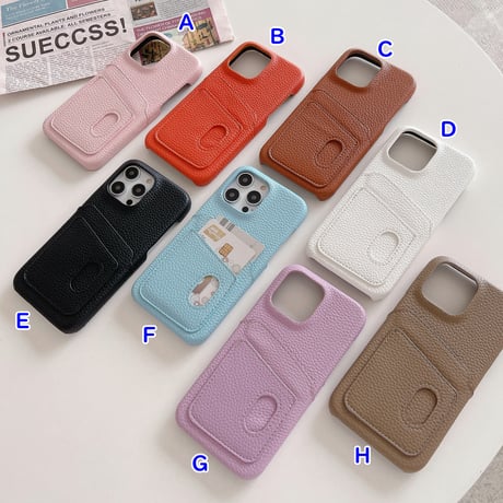 ICカード入れ2個 iPhone14/15proケース レザー高級感アイフォン13/12proカバー 男女向け 高品質 ギフトにおすすめ[M2901]