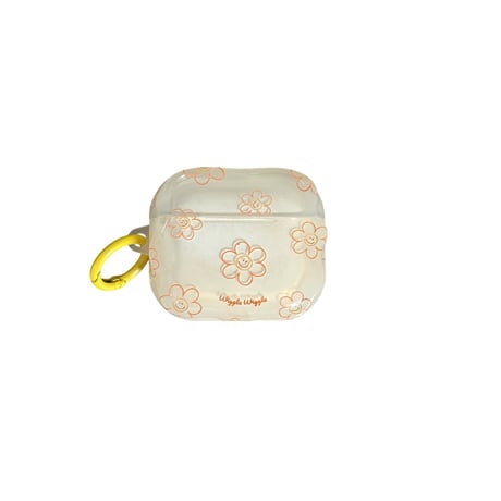 韓国風 Airpods4ケース 笑顔花 AirpodsPro2ケース airpods3/2カバー  かわいい リング付 淡色系 [M5328]