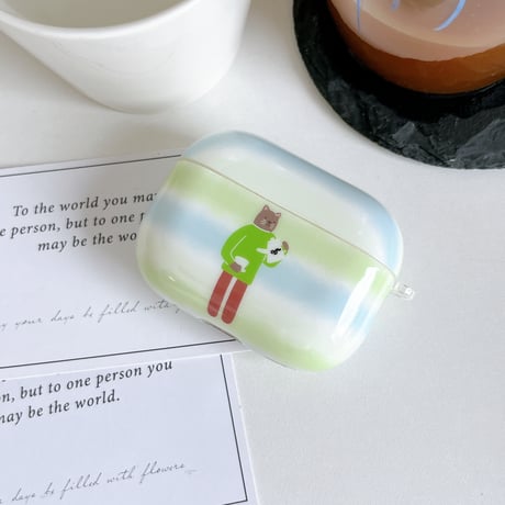 淡色系猫/犬ちゃん AirpodsPro3ケース  ビーズストラップ Airpods4/3カバー pro2/Pro1ケース 可愛い お揃い[M6482]