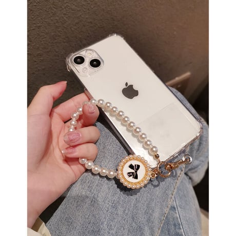 真珠リボンストラップ iphone、Xperia、Galaxy、Sharp、huaweiなど全種類対応  オシャレ 可愛すぎ 便利 有名人愛用 ガールズに人気M2434]