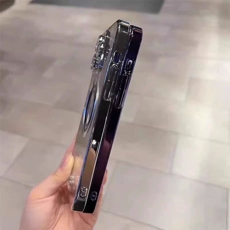 MagSafe キラキラ iPhone15pro/15promaxケース  黄ばまないクリアiPhone14/13proカバー  カメラ保護 高級感 トレンド[M3541]