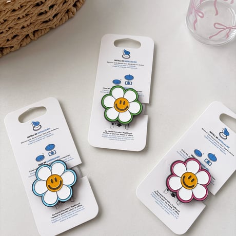笑顔の花 スマホグリップ スタンド マグネット式タイプ 便利  可愛い 耐久性ある ギフトに最適[M5386]