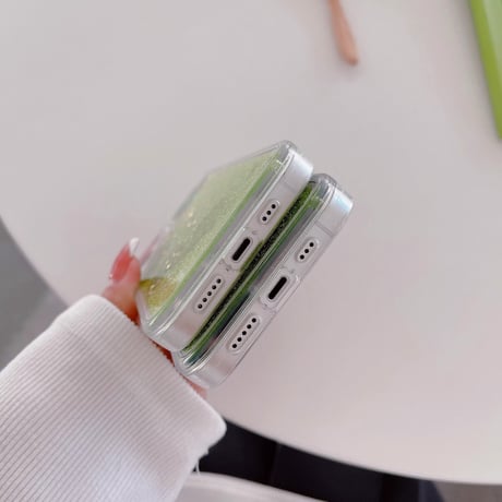 流れるグリッター/スイカ/アボカド iPhone14/13miniケース 液体 キラキラアイフォン12mini/11pro/SE3カバー 面白い お揃い 頑丈 夏に人気  [M3323]