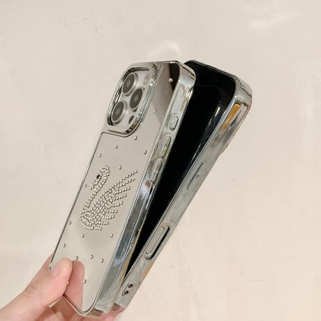 ジュエリースワン iPhone16pro/16カバー メイク直し鏡 iPhone15pro/14promax/13ケース 頑丈 上品 大人可愛い [M5212]