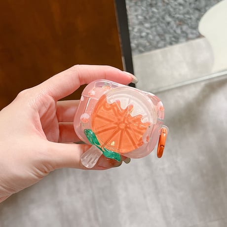 イチゴ/オレンジ AirPodsPro2ケース  可愛い airpods3/2カバー 美味しそう リング付き ギフトにおすすめ[M3277]