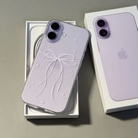 甘めリボン柄 iPhone17/17Proケース ラベンダー/ミストブルー/セージ/オレンジに合う iPhone16/15Pro/14カバー クリアケース [M6639]