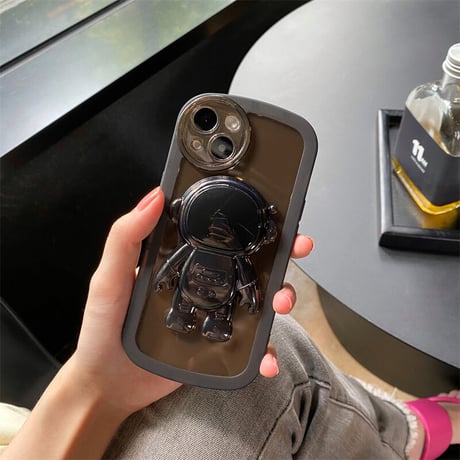 宇宙飛行士 透明スマホグリップ   可愛い卓上スタンド スマホリング  落下防止    便利多機能 クリア艶あり 使いやすい[M2122]