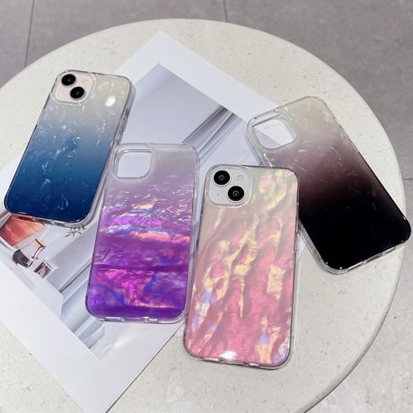 シェル風 iPhone15Pro/15カバー キラキラ iPhone14/13Proカバー 綺麗 ガールズに大人気[M4259]