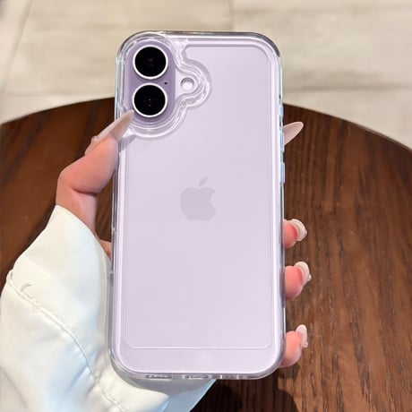 iPhone17ケース ラベンダー/ミストブルー/セージに合う iPhone17Pro/Air/ProMaxケース 高透明 ブラック/ブラック 高透明[M2142]