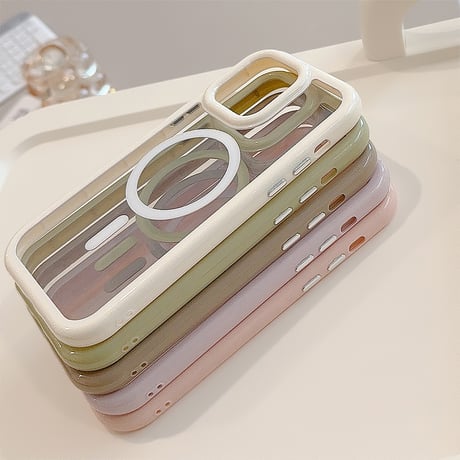 淡色Magsafe対応 iPhone15/15plus/15proケース くすみカラー iPhone14pro/13/12proカバー  頑丈 耐久性あり[M3955]