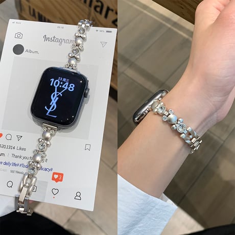 高級感ダイヤ AppleWatchバンド おしゃれ金属 アップルウォッチバンド Series10/9 Ultra series8 7 6 5 4  3 2 SE SE2 高品質 人気[M5319]