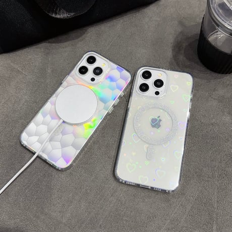 オーロラカラー光る iPhone15pro/15promaxケース MagSafe対応黄ばまない 高透明iphone14pro/13promaxカバー 丈夫 [M4155]