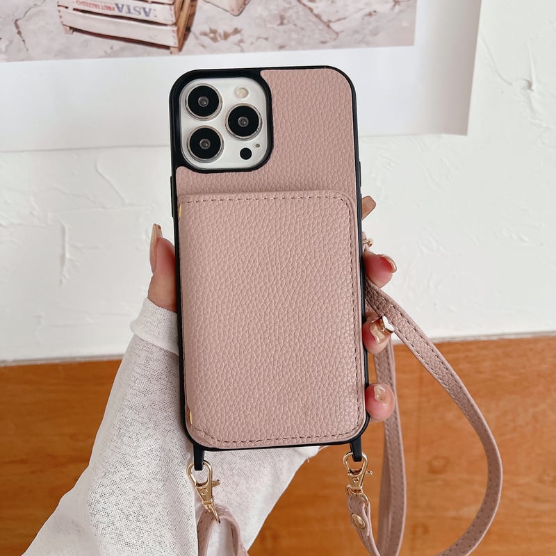 財布付き iPhone15/14proケース カード/お札収納 アイフォン13