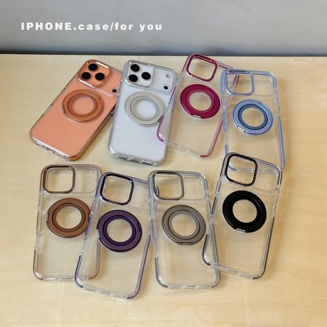 耐衝撃滑り止め加工 iPhone17Pro/17promaxケース MagSafeリングスタンド iPhone17/16Pro/15ケース 高品質黄ばまない 耐久性 [M5970]