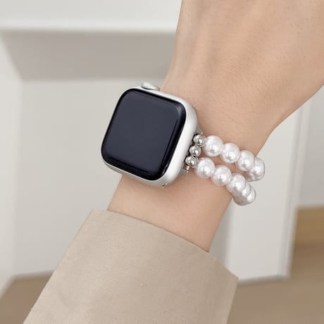 エレガントパール アップルウォッチバンド ジュエリーリボン AppleWatch10/9 バンド高級感Ultra series8 7 6 5 4  3 2 SE SE2 おしゃれ[M5628]