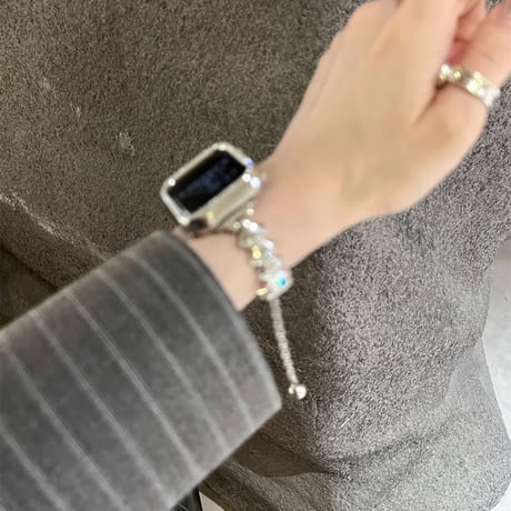 高級感メタル Apple watchバンド ビジュー Ultra2/1 Series8 7 6 5 4  3 2 SE1/2 オシャレアップルウォッチベルト 女子力UP [M4621]