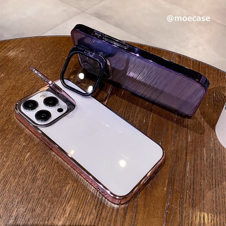 レンズカバースタンド一体型 iPhone16Pro/15ProMaxケース iPhone14pro/13promax/12クリアケース 耐久性 頑丈[M3539]