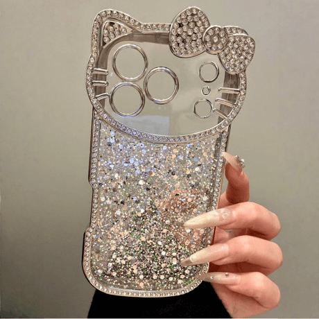 ジュエリーリボン iPhone17/17Proケース キラキラグリッター iPhone16Pro/15Promax きれいめコーデ iPhone13/12Pro 女子力高い [M4879]