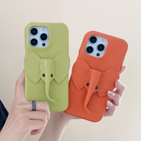 象 iPhone15/14proカバー レザー製 iPhone13pro/12/11proケース かわいい 高品質 有名人愛用ギフトにおすすめ [M3402]