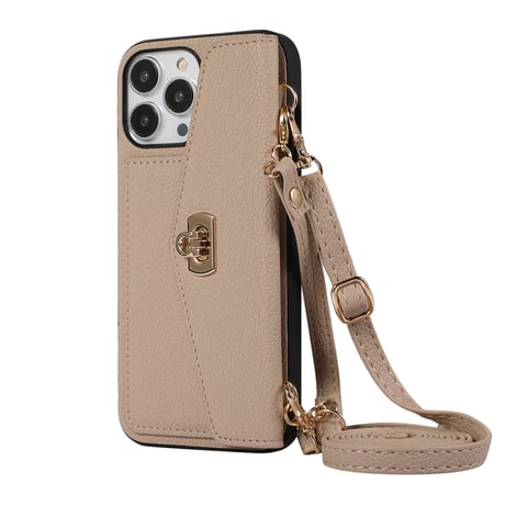 レザー カード入れ iphone14/14proケース ショルダー付き アイフォンSE3/13/12/11PROケース セレブ愛用 高級感 ガールズに人気[M2446]