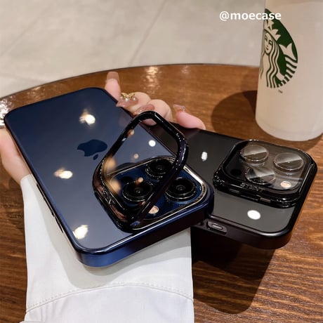 レンズカバースタンド一体型 iPhone16Pro/15ProMaxケース iPhone14pro/13promax/12クリアケース 耐久性 頑丈[M3539]