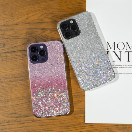 キラキラ眩しい iPhone15/15plus/15proケース きれいグリッター入り iPhone14/13mini/12ケース かわいい インナーシート付[M3937]