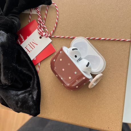 水玉模様 Airpods 4ケース チェック柄 Airpods3/2カバー Airpodspro2/pro 犬ちゃんキーホルダー かわいい [M5029]
