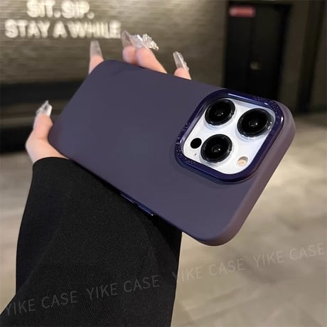 指紋防止 iphone15/15proケース  高級感 iphone14/13/12Proカバー  金属製カメラフレーム薄型 耐衝撃 [M3559]