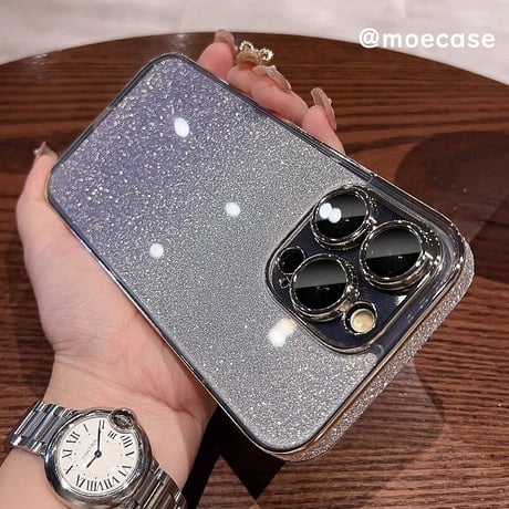 キラキラ iPhone15/15plus/15proケース オシャレ ラメ入り iPhone14/13proカバー  カメラ保護カバー付 綺麗 女子力アップ [M3560]